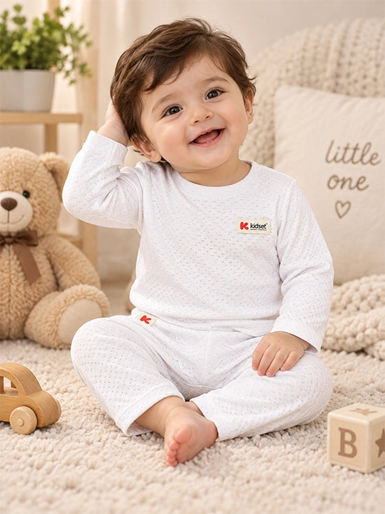 KidKet 100% Natural Color Cotton Double Dotted -  Jacquard (SGS LAB TESTED) UNISEX