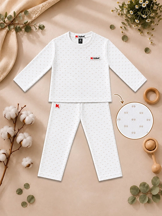 KidKet 100% Natural Color Cotton Double Dotted -  Jacquard (SGS LAB TESTED) UNISEX