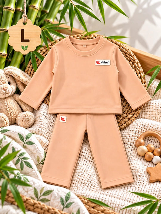 KidKet Luxury Bamboo Loungewear Set - Warm Peach (PCSIR LAB TESTED) UNISEX