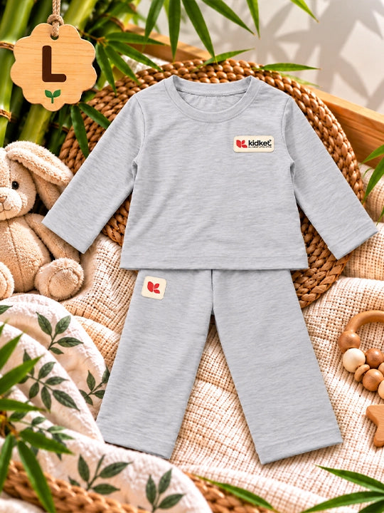 KidKet Luxury Bamboo Loungewear Set - Soft Grey (PCSIR LAB TESTED) UNISEX