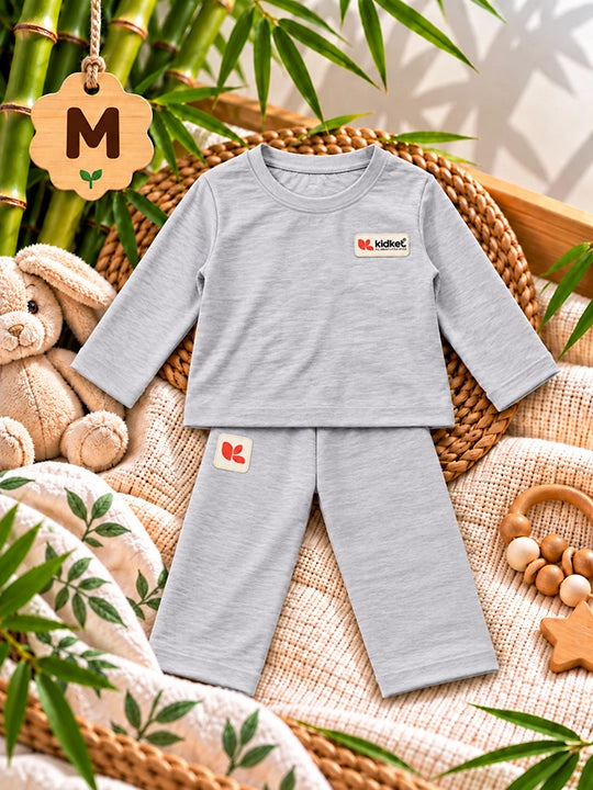 KidKet Luxury Bamboo Loungewear Set - Soft Grey (PCSIR LAB TESTED) UNISEX