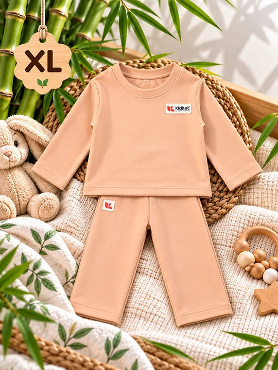 KidKet Luxury Bamboo Loungewear Set - Warm Peach (PCSIR LAB TESTED) UNISEX
